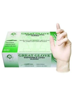 Great Glove Disposable Latex Gloves Powder Free 100 pcs/Box - Miami Discount Store